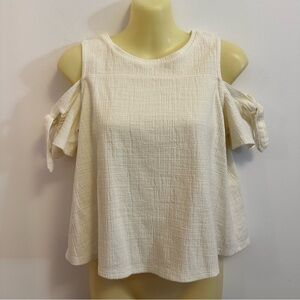 Madewell Cream Cold Shoulder Blouse